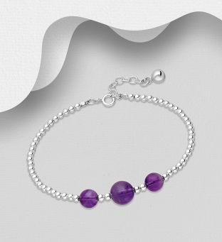 Bratara din argint cu pietre violet de ametist