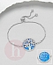 Bratara din argint model Tree of Life cu pietre albastre si albe