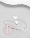 Bratara fixa argint Cuff cu doua inimioare