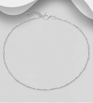 Bratara picior subtire argint ajustabila model bara 30 cm