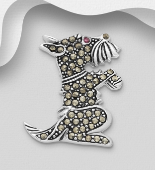 Brosa Pandantiv Catel Argint cu Marcasite