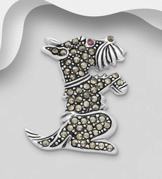 Brosa Pandantiv Catel Argint cu Marcasite