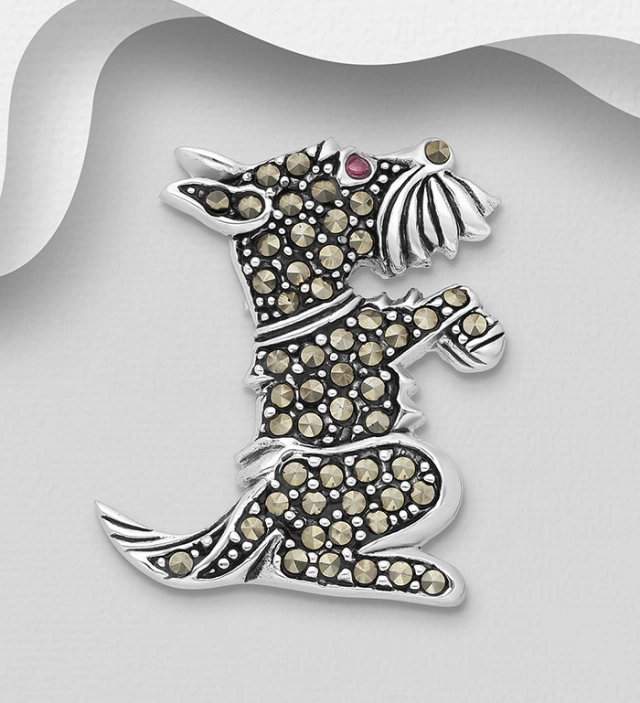 Brosa Pandantiv Catel Argint cu Marcasite