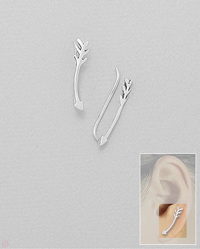 Cercei agrafa - ear pins din argint model sageata