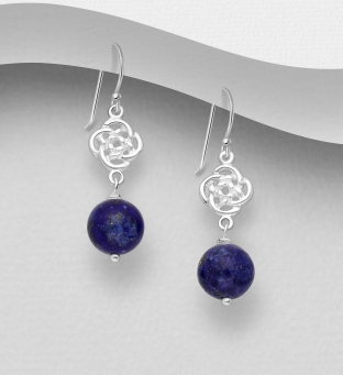 Cercei argint cu pietre lapis lazuli model celtic