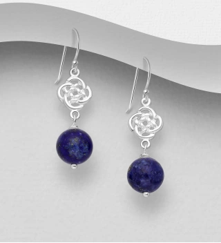 Cercei argint cu pietre lapis lazuli model celtic