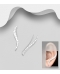 Cercei argint ear pins agrafa linie curba Hammered