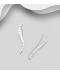 Cercei argint ear pins agrafa linie curba Hammered
