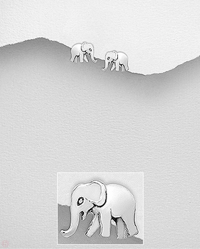 Cercei argint elefant