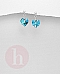 Cercei argint inima cu piatra Swarovski bleu