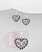 Cercei argint cu marcasite inima, flori, filigran