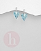 Cercei argint inima Swarovski aquamarine