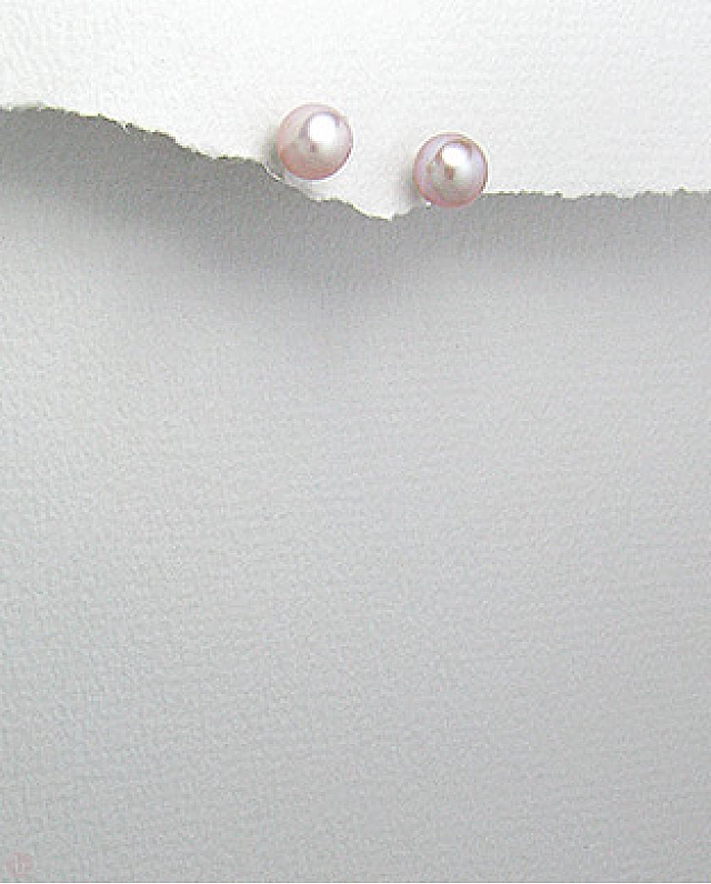 Cercei argint perle de cultura mov 6 mm