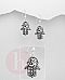 Cercei argint simplu simbol Hamsa - Mana Fatimei - Hand of Fatima