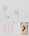 Cercei din argint Ear cuff cu stea, cristale si lantisor