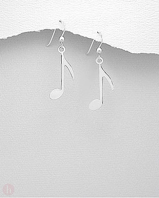 Cercei din argint simplu model note muzicale