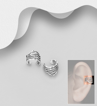 Cercei ear cuff argint model schelet