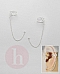 Cercei ear cuffs din argint cu biluta si lantisor