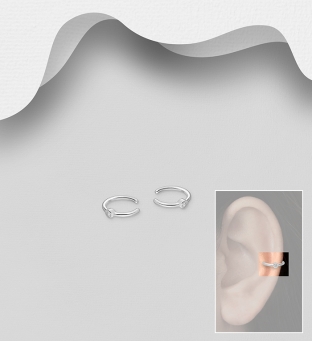 Cercei ear cuffs din argint cu cristal alb