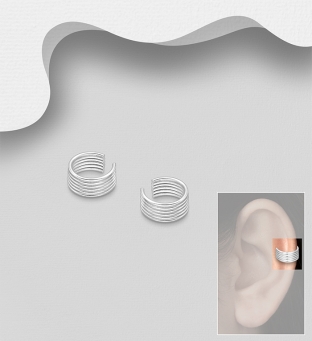 Cercei ear cuffs din argint model verigi multiple