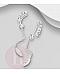 Cercei ear pins din argint cu frunze, lantisor si cristale