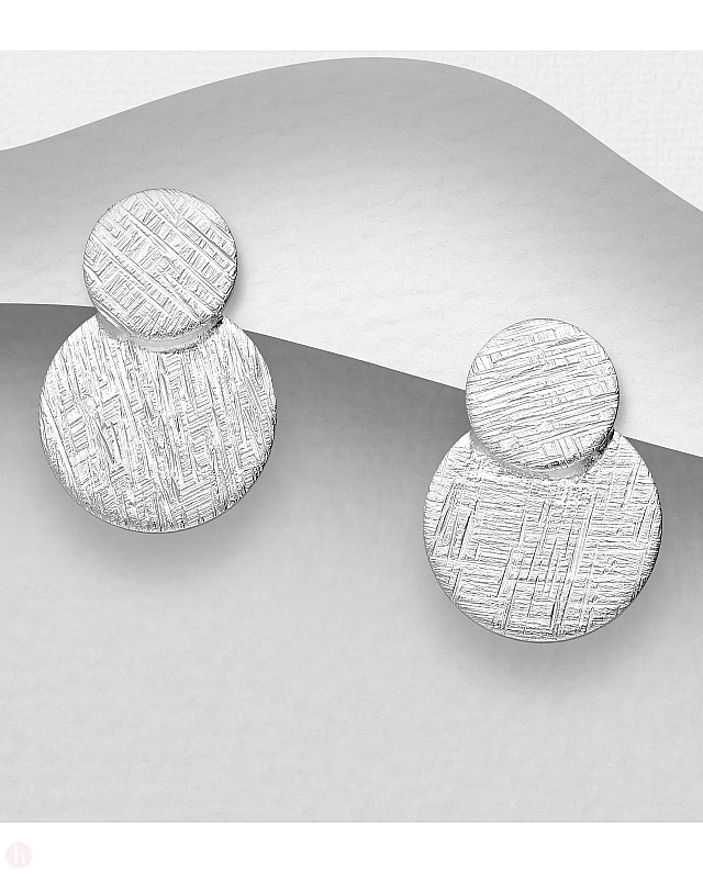 Cercei geometrici mici din argint model cercuri