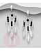 Cercei lungi argint Dream Catcher cu pietre negre