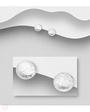 Cercei mici si rotunzi din argint, model cerc cu aspect mat