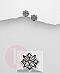 Cercei mici din argint, model floare cu marcasite