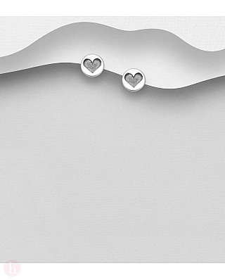 Cercei mici din argint model inima