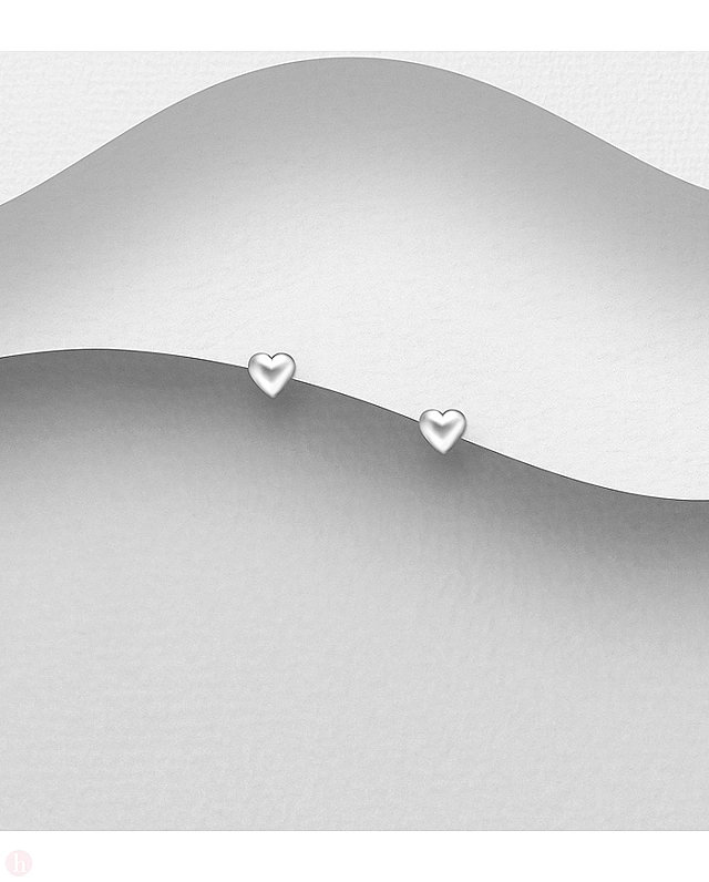 Cercei mici din argint model inima