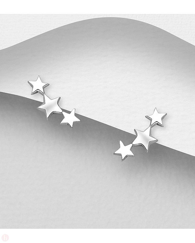 Cercei mici arc trei stelute argint
