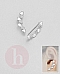 Cercei din argint tip agrafa - ear pins, model sirag de inimioare cu cristale