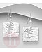 Cercei patrati din argint model Tree of Life