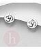 Cercei rotunzi din argint cu simbolul OM