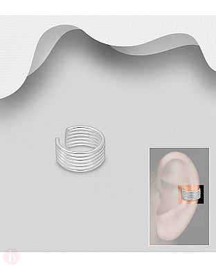 Cercel ear cuff din argint pentru o singura ureche cu verigi multiple