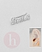 Cercel ear pin din argint cu mesaj SMILE si cristale albe