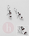 Charm - talisman din argint model pantof dama cu toc si pietre rosii