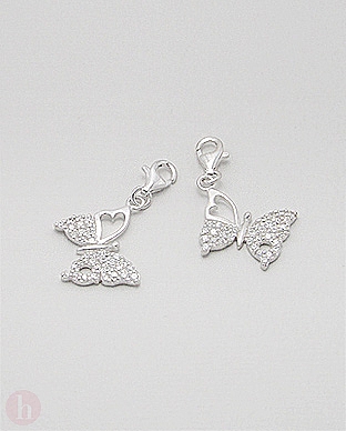 Charm - talisman din argint pentru bratara, model fluture
