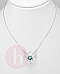 Colier argint model floare de lotus si piatra albastra