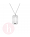 Colier argint tablita dog tag si cruce