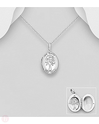 Pandantiv din argint pentru fotografie, model Tree of Life