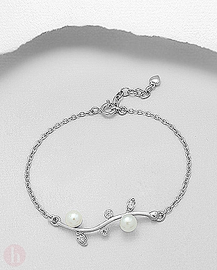 Bratara argint cu perle si Cubic Zirconia