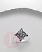 Inel mare argint romb cu cristale Zirconia negre