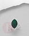 Inel argint piatra verde ovala tip malachit