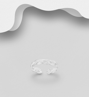 Inel argint picior model impletit