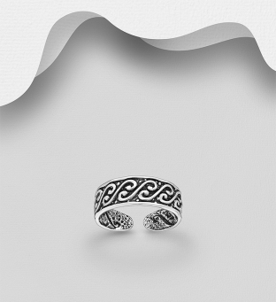 Inel argint picior model spirale