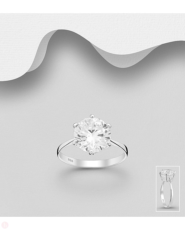 Inel de logodna cu cristal alb