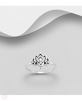 Inel din argint cu floare de lotus