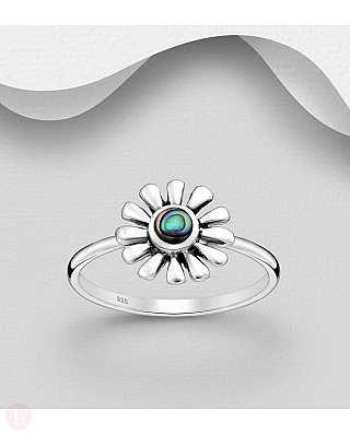 Inel din argint model floare 